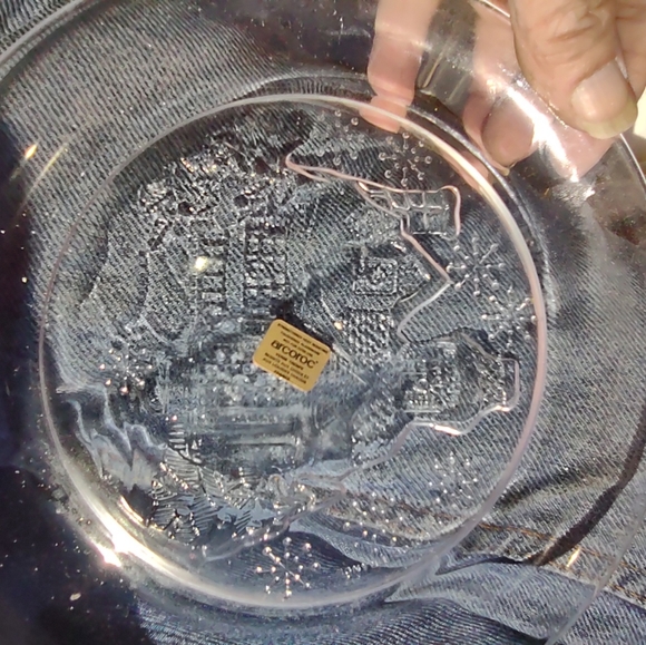 Arcoror Christmas plates etched set of 4 never used NWT - Picture 3 of 10